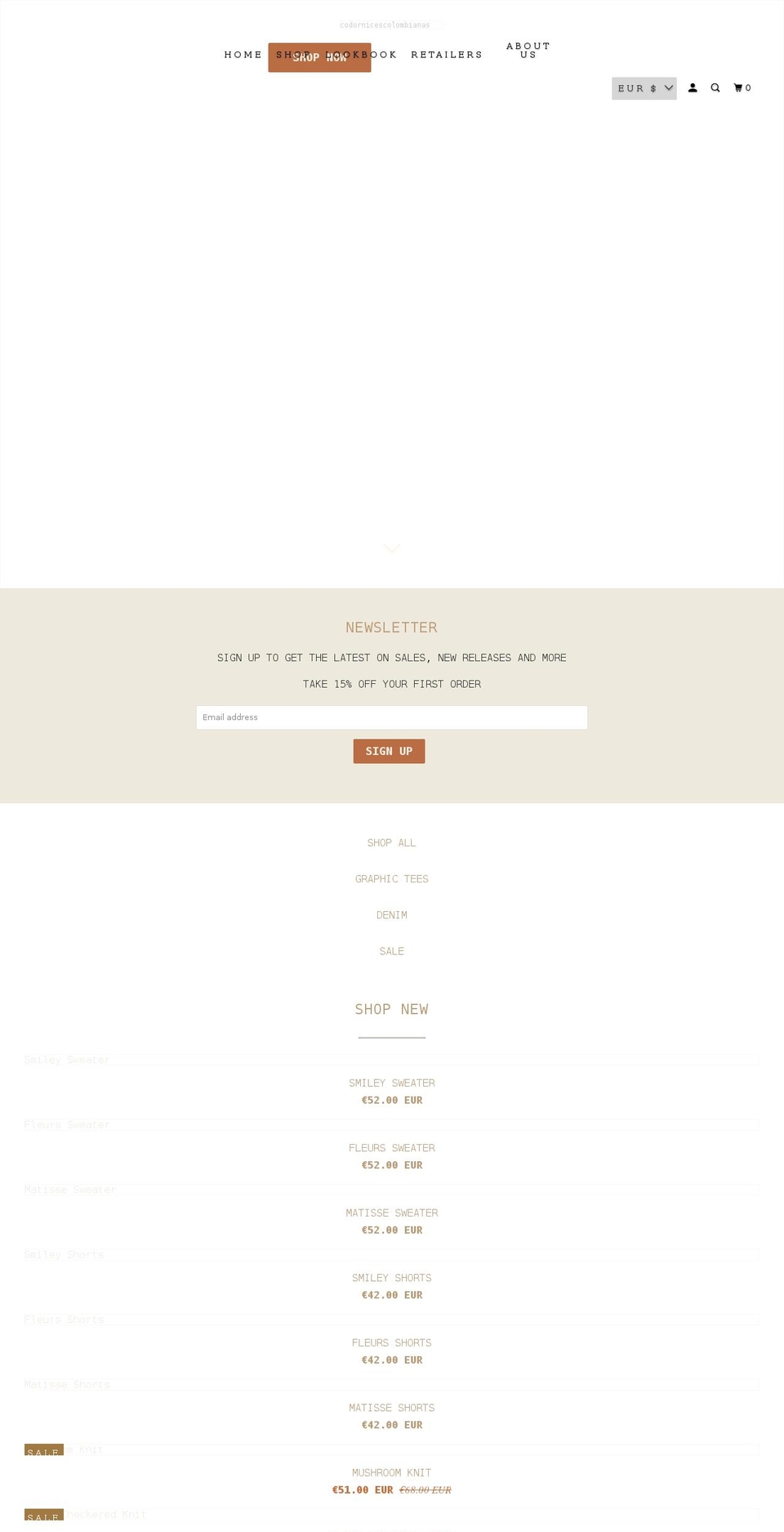 codornicescolombianas.com — Shopify storefront screenshot