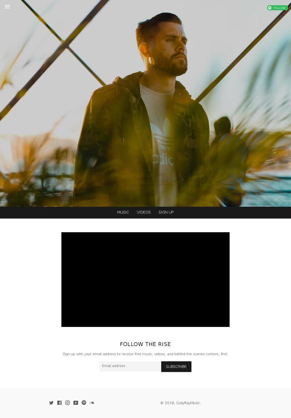 codyraymusic.com — Shopify storefront screenshot