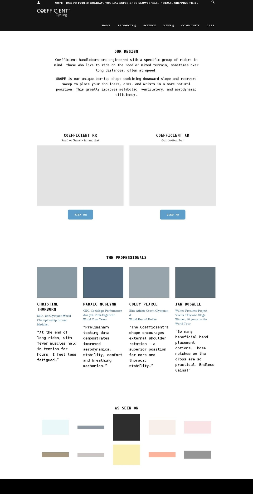 coefficientcycling.co.uk shopify website screenshot