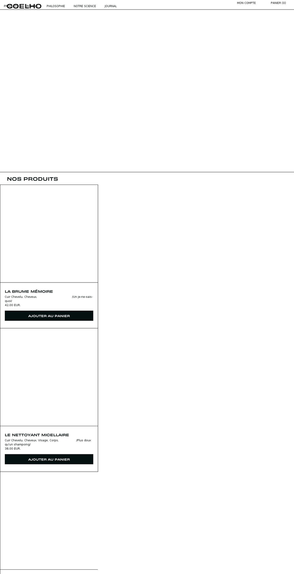 coelhobeauty.com shopify website screenshot