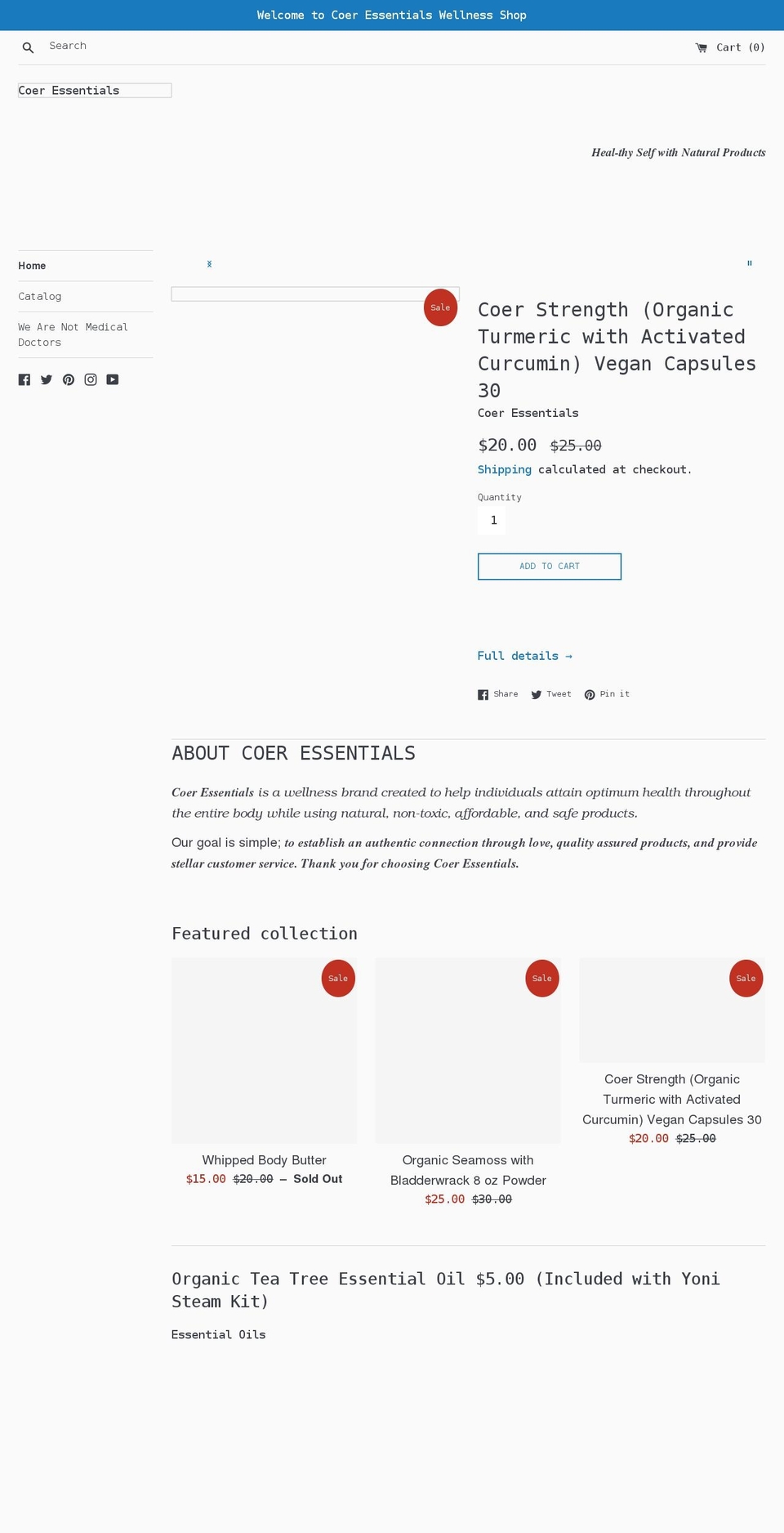 coeressentials.com shopify website screenshot