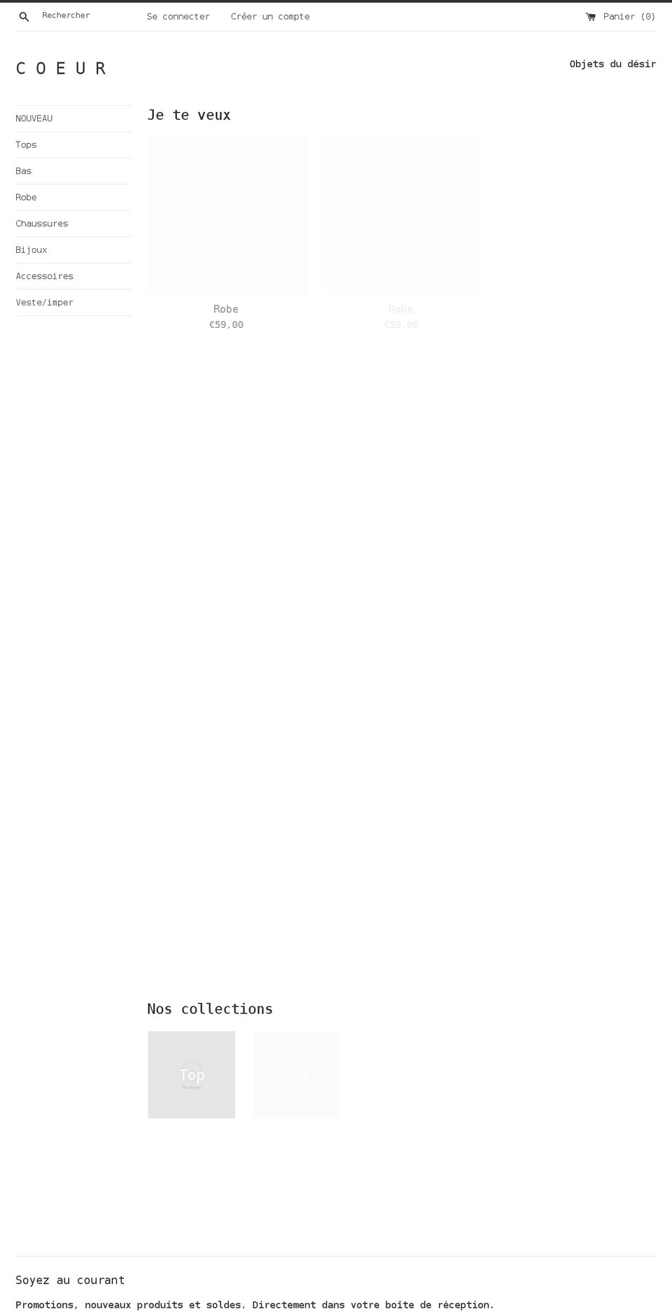 coeur-boutique.com shopify website screenshot