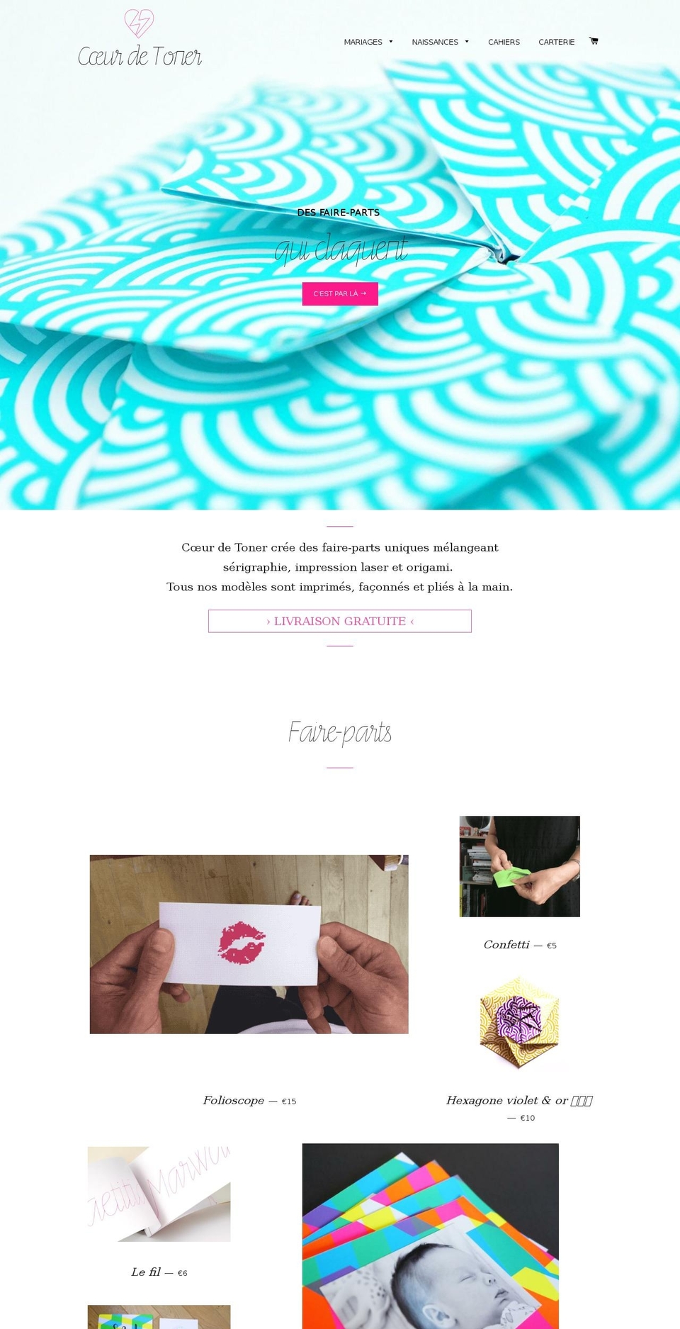 coeurdetoner.net shopify website screenshot