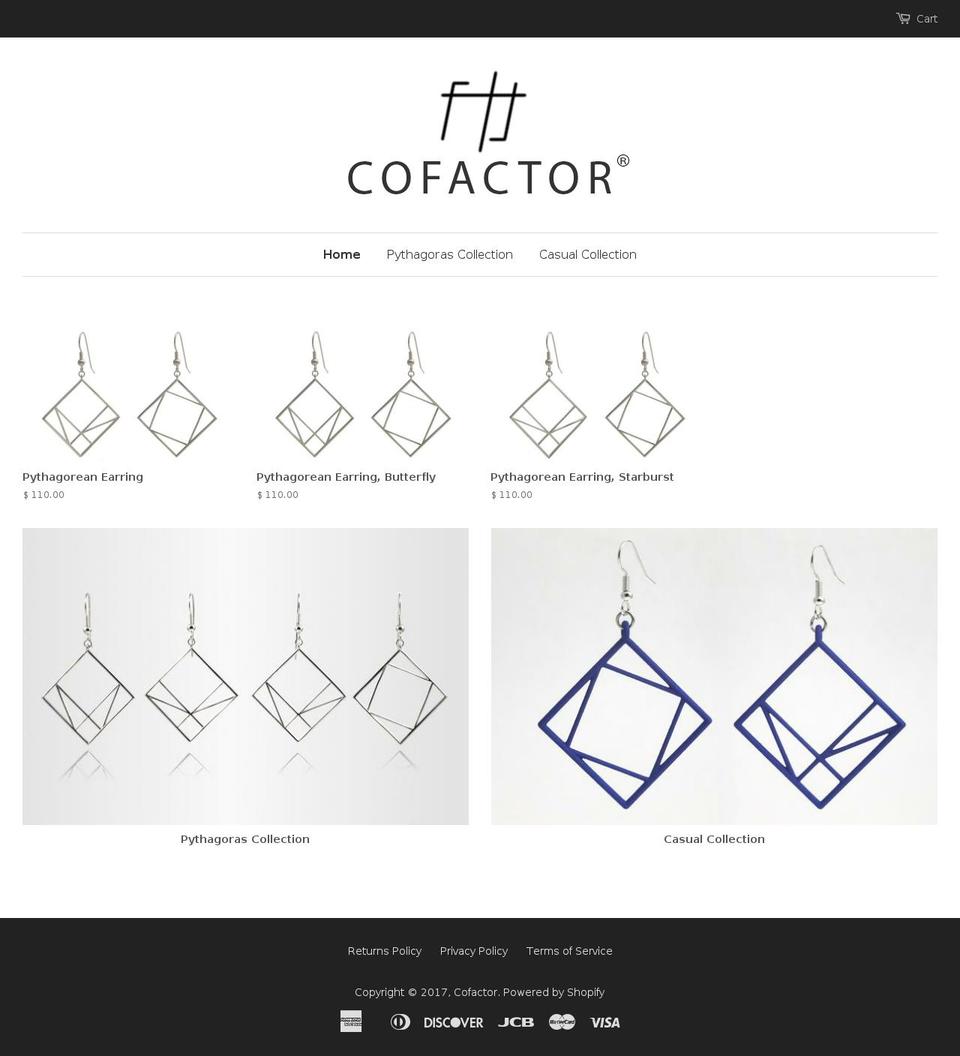 cofactorjewelrydesigns.com shopify website screenshot