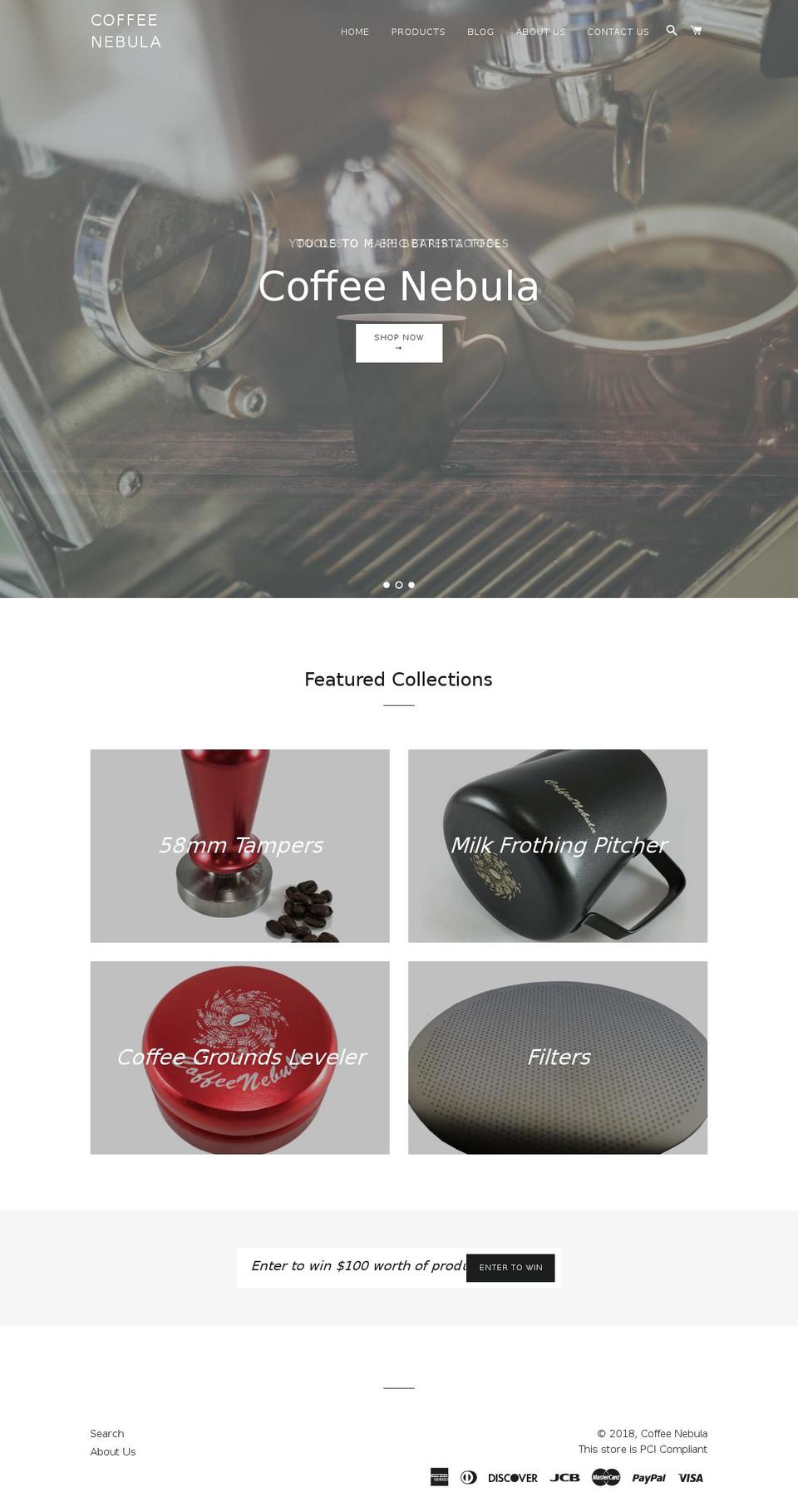 coffee-nebula.com shopify website screenshot