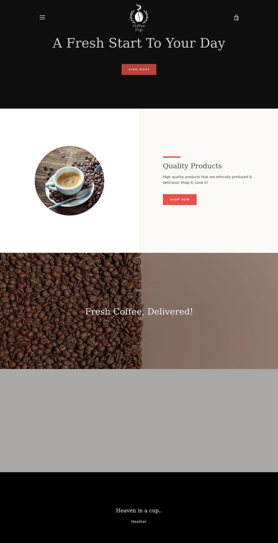 Dropshipsale Shopify theme site example coffee-pop.com