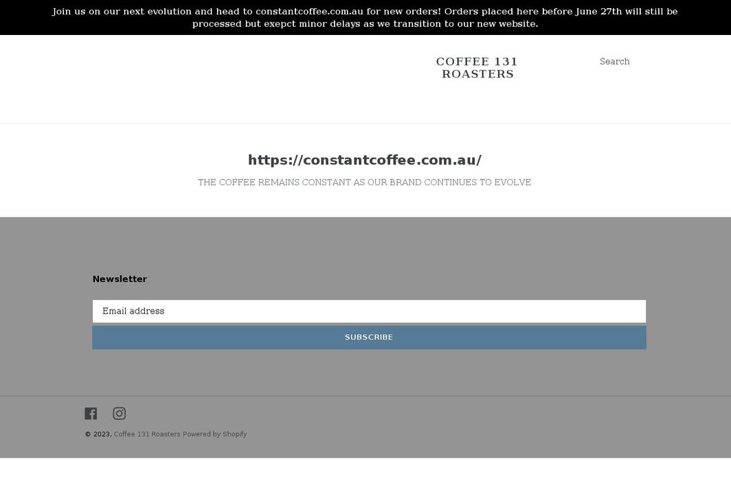 coffee131.com shopify website screenshot