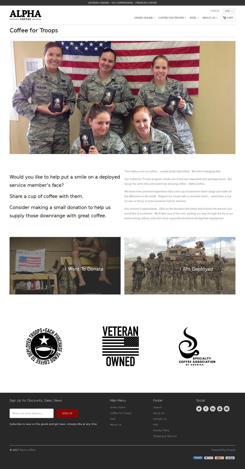 Bold - Donation Form Changes - Oct 17\/2016 Shopify theme site example coffee4troops.info