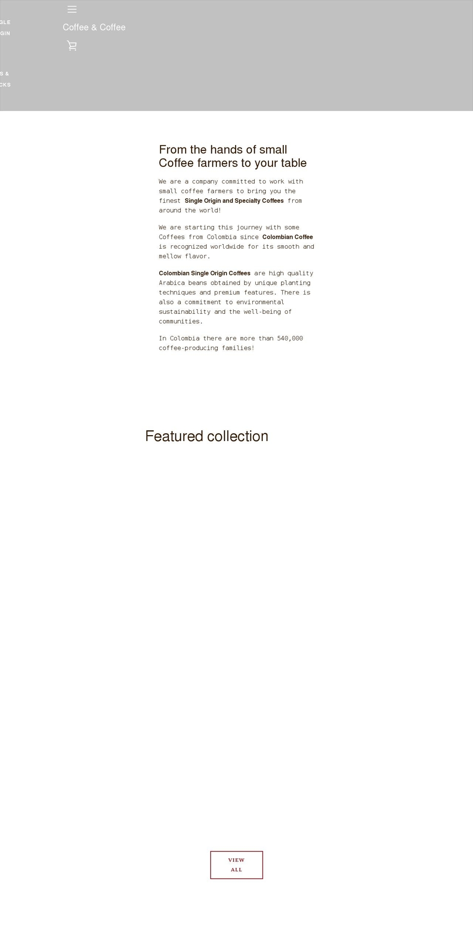 coffeeand.coffee shopify website screenshot