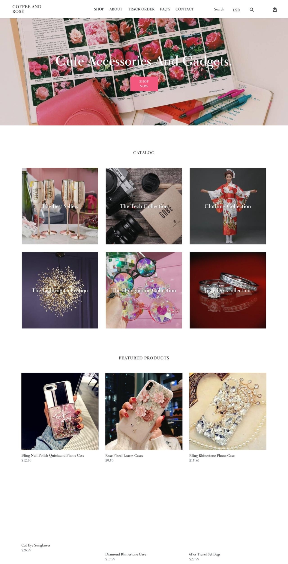 coffeeandrose.com — Shopify storefront screenshot