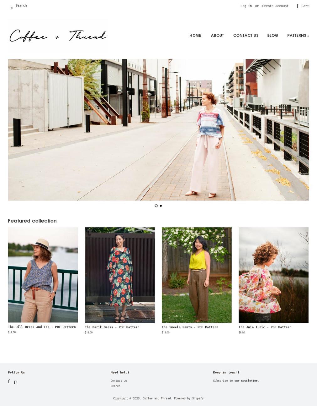 coffeeandthread.com shopify website screenshot