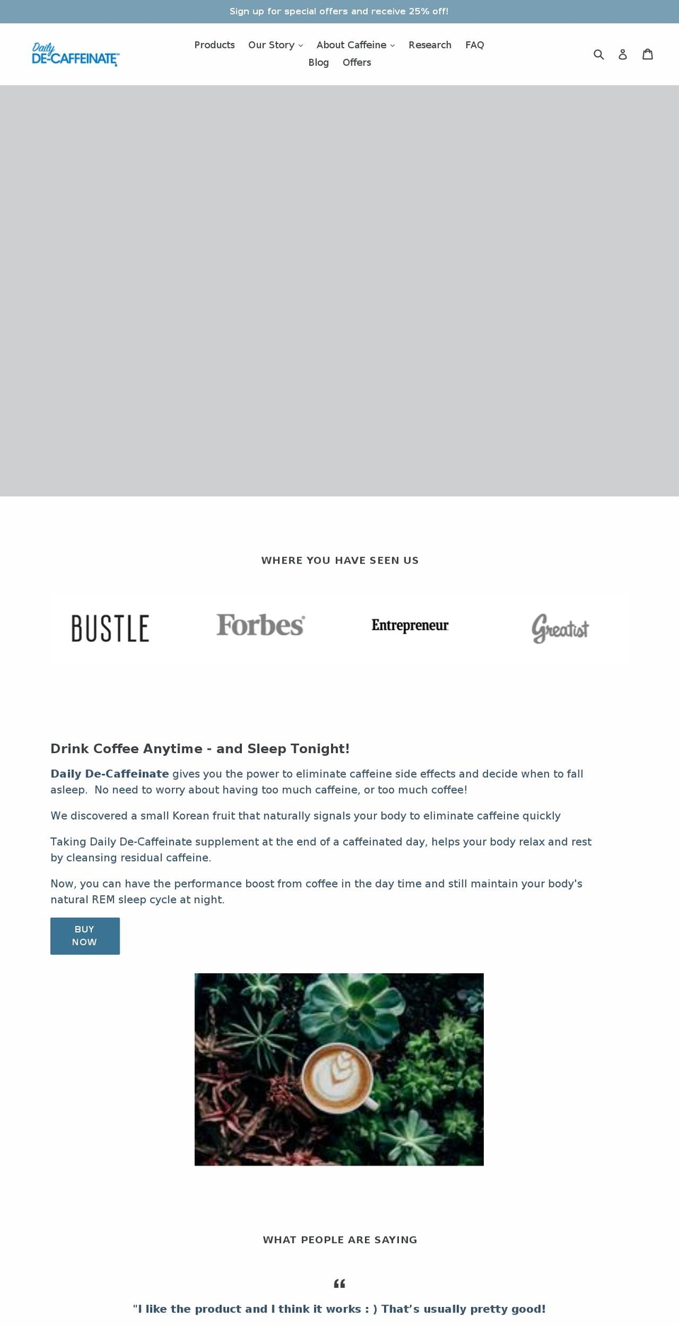 REVISED Debut1 Shopify theme site example coffeeanytimelife.com