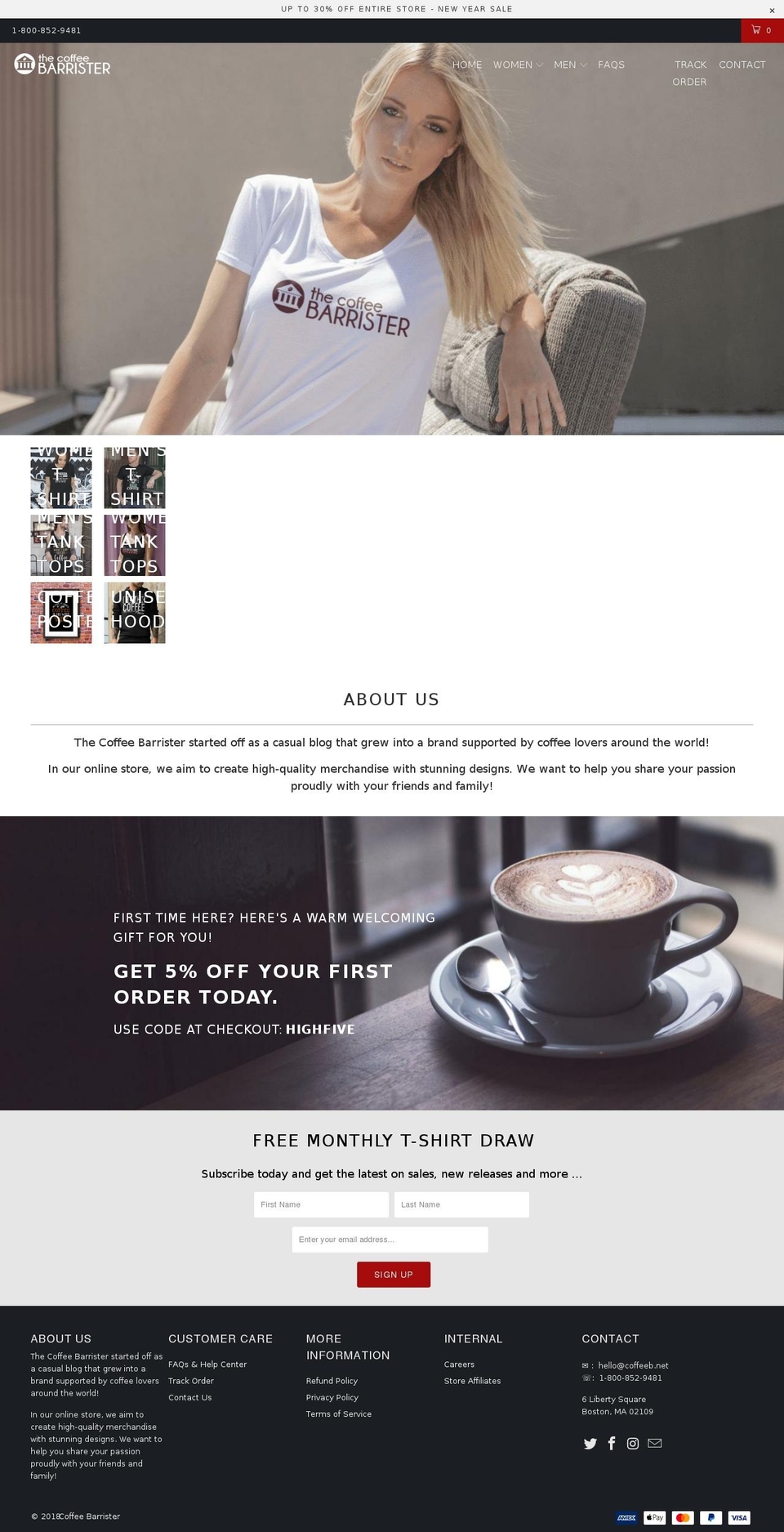 coffeebarrister.com — Shopify storefront screenshot