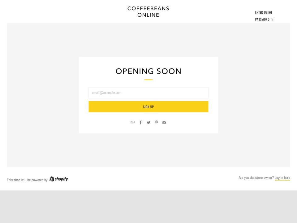 coffeebeansonline.dk shopify website screenshot