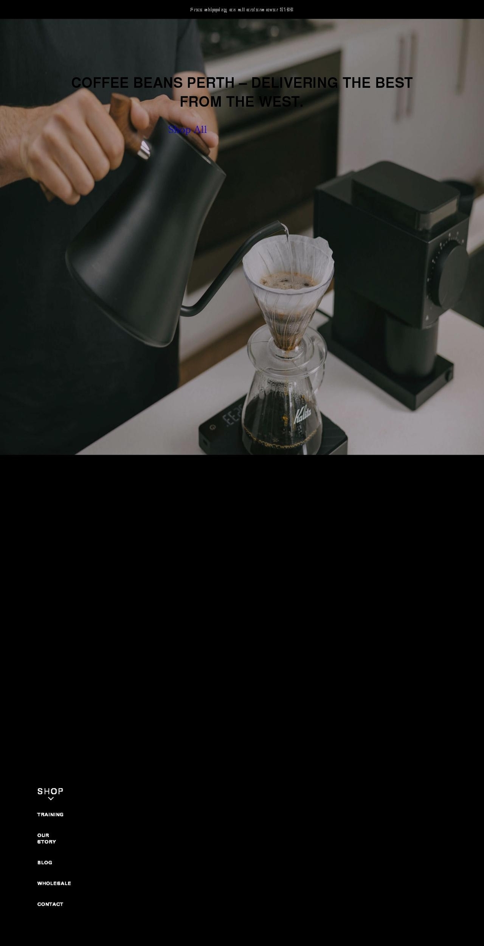 coffeebeansperth.com.au shopify website screenshot
