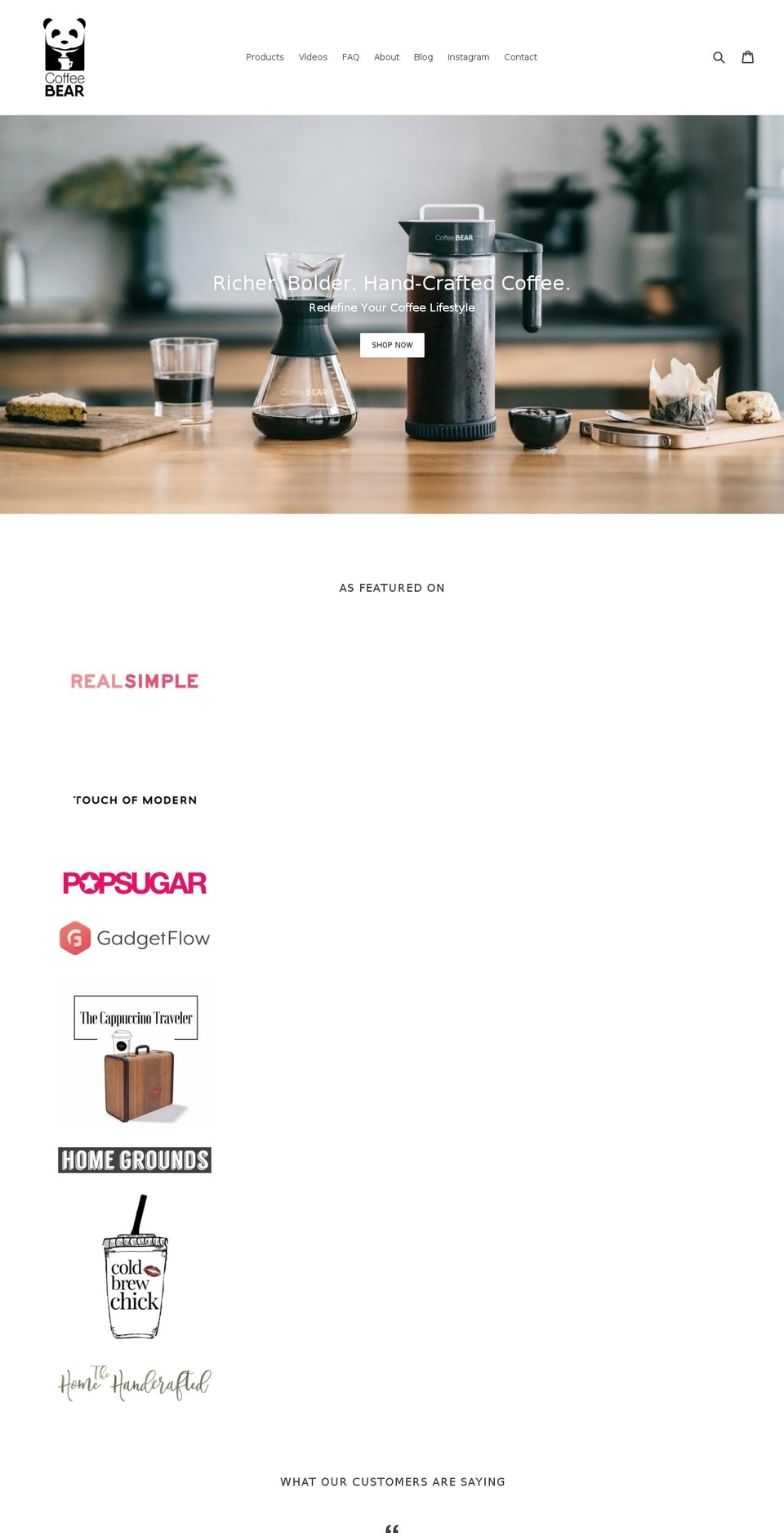 coffeebear.org shopify website screenshot