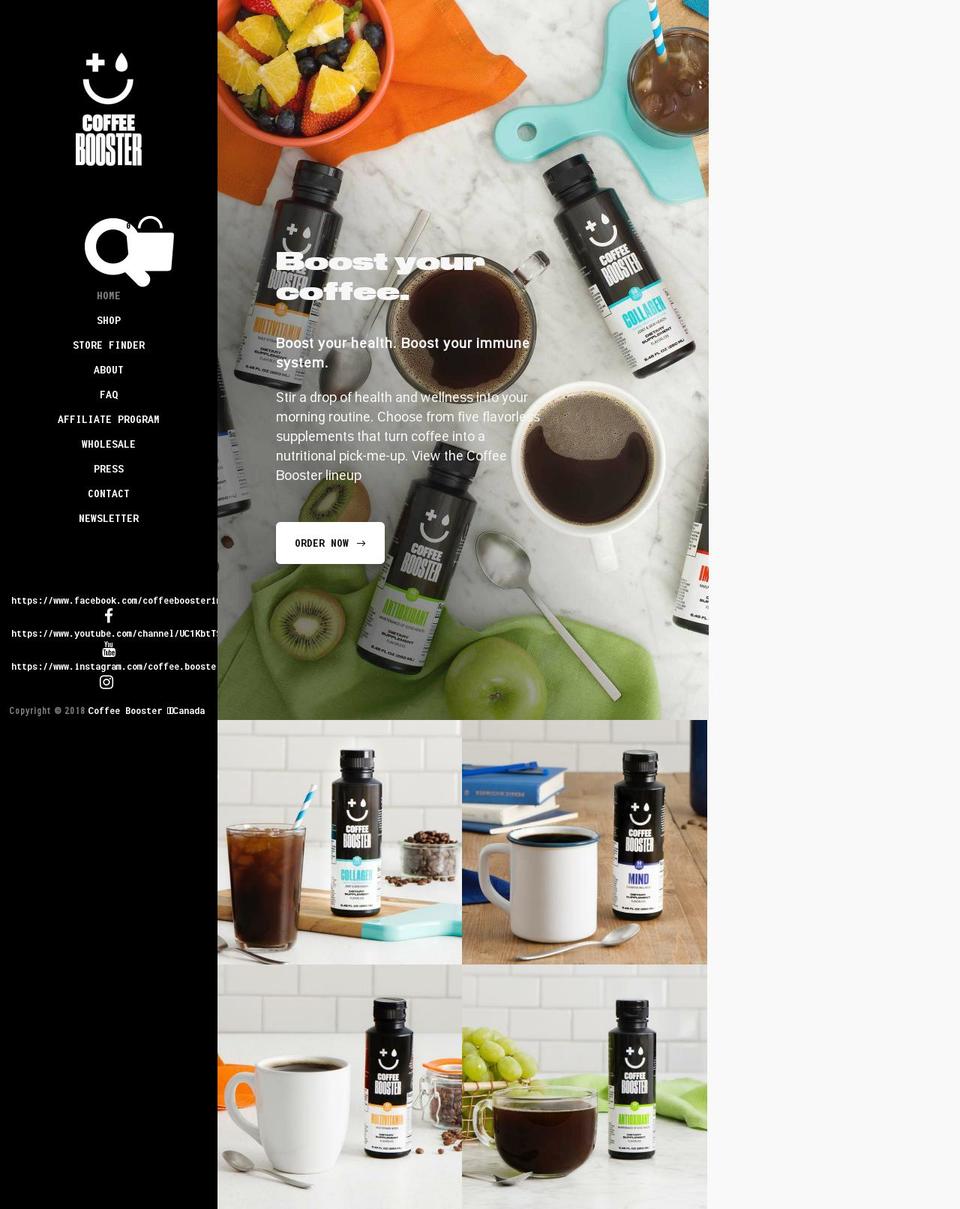 coffeebooster.com — Shopify storefront screenshot
