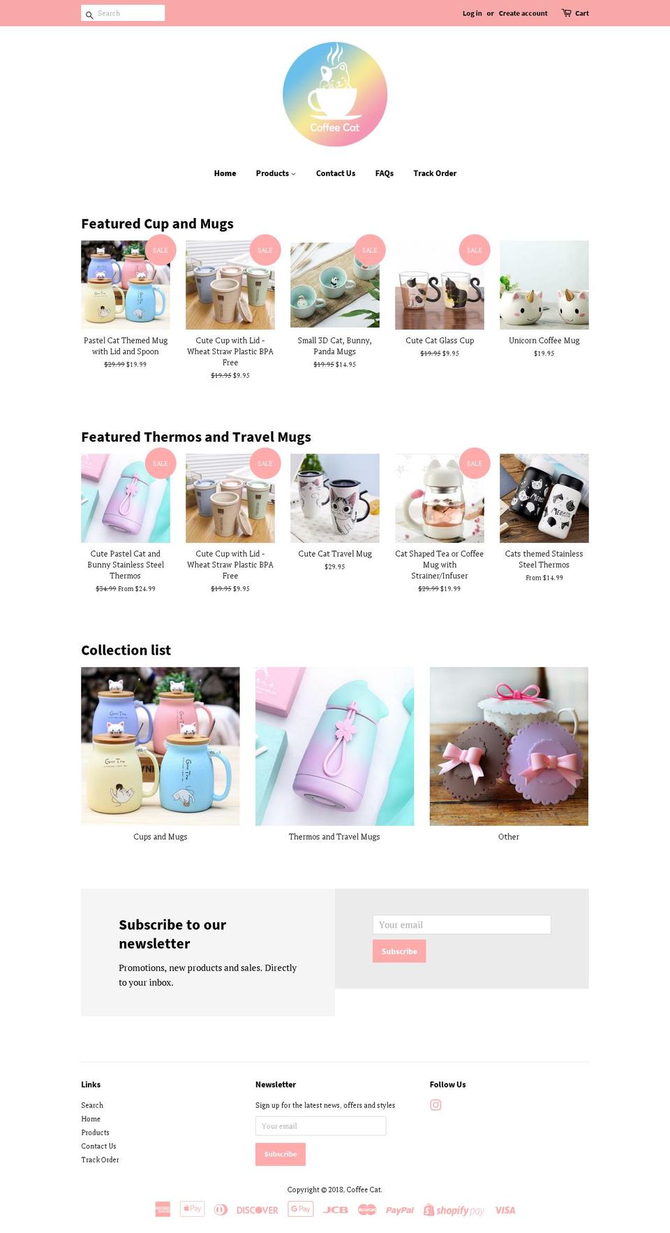 coffeecatonline.com — Shopify storefront screenshot
