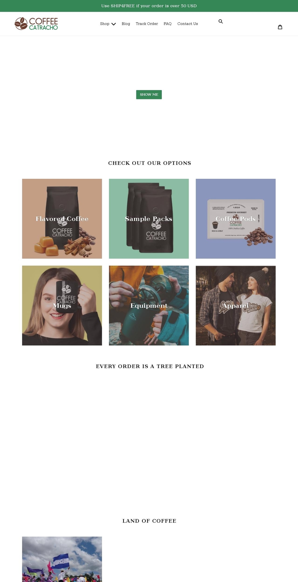 coffeecatracho.com shopify website screenshot
