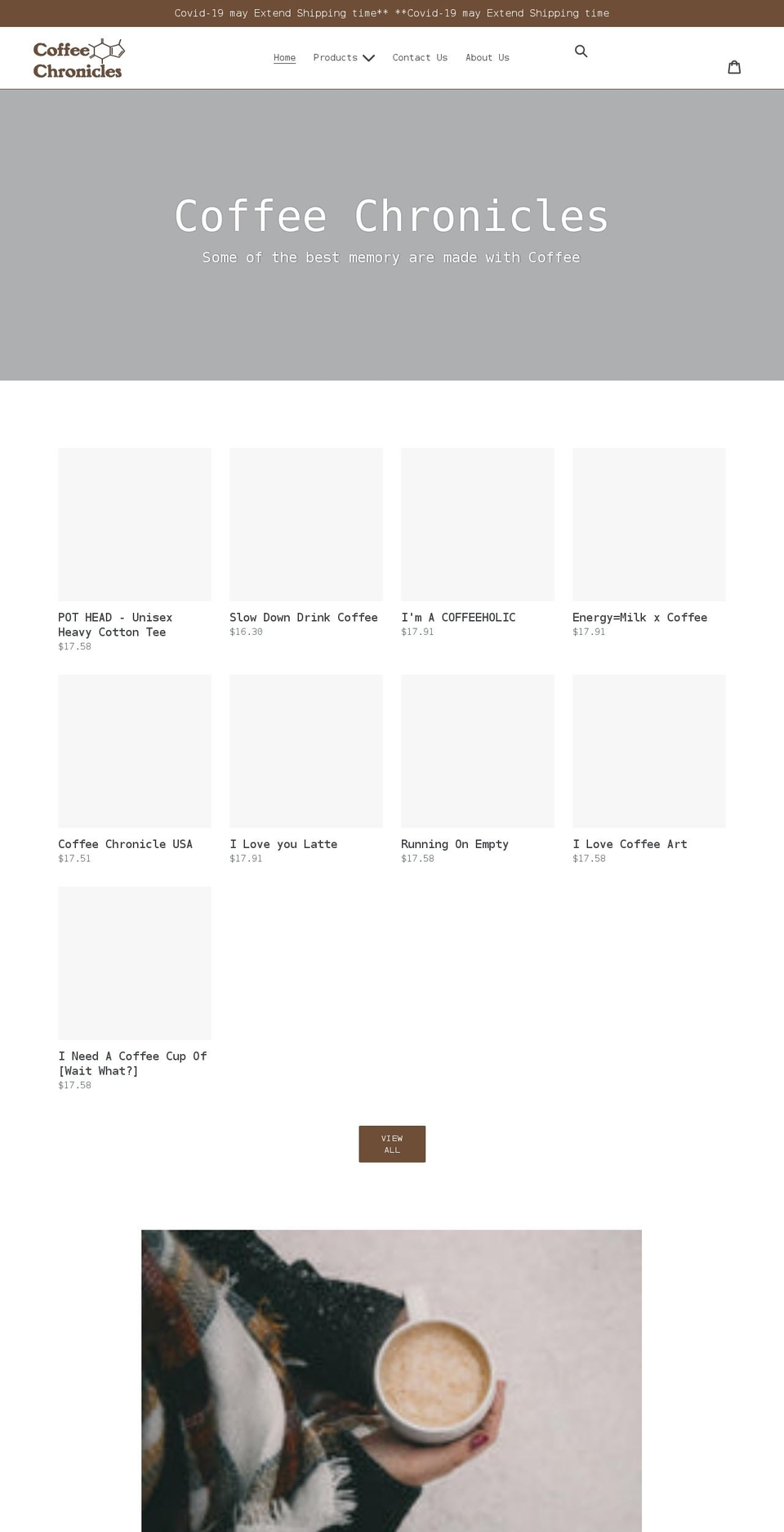coffeechroniclesusa.com shopify website screenshot