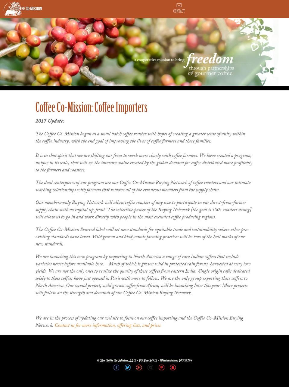 coffeecomission.com shopify website screenshot