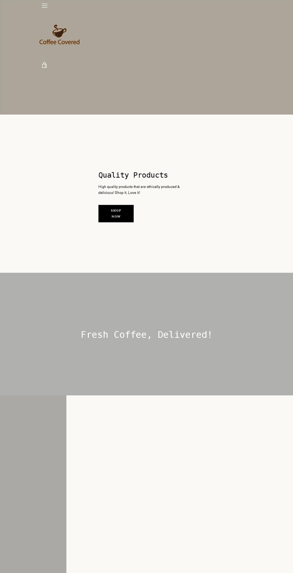 DropShipForSale Shopify theme site example coffeecovered.com