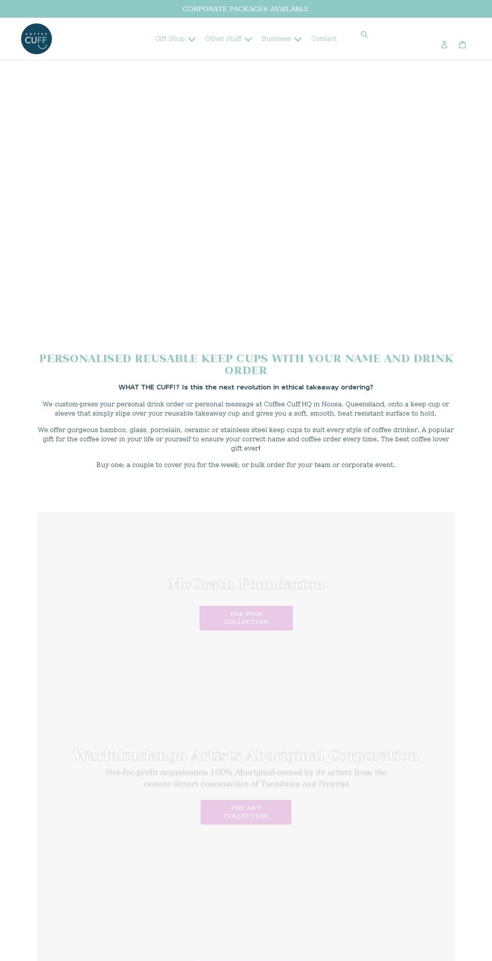 coffeecuff.com.au shopify website screenshot