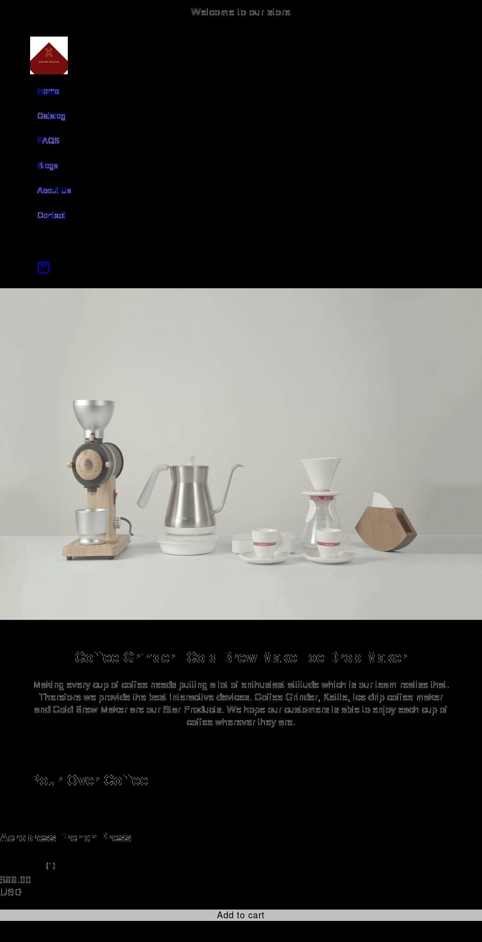 coffeedevices.com shopify website screenshot