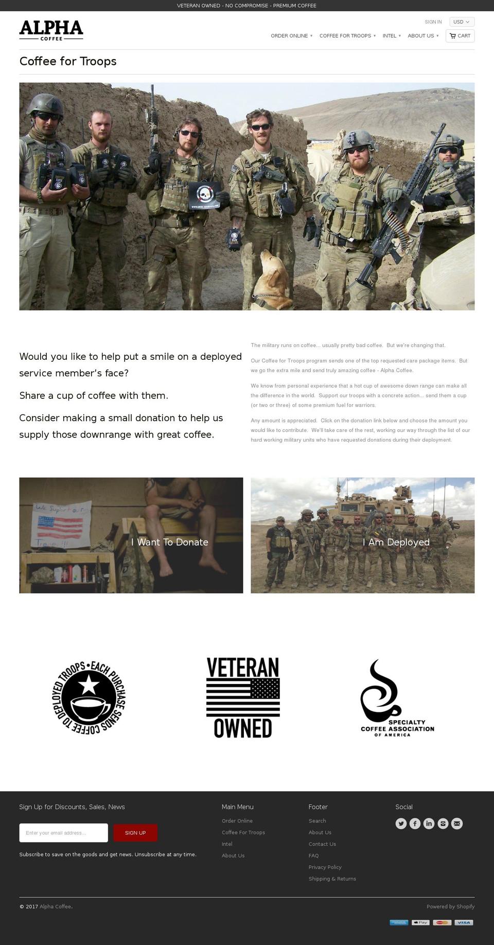 Bold - Donation Form Changes - Oct 17\/2016 Shopify theme site example coffeeforourtroops.info