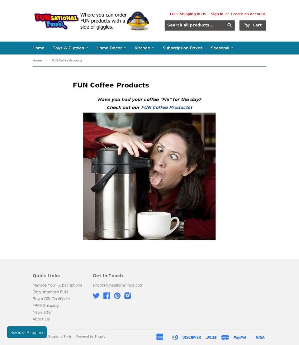 coffeefunbox.com — Shopify storefront screenshot
