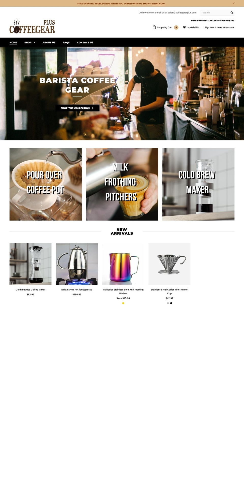 coffeegearplus.com shopify website screenshot