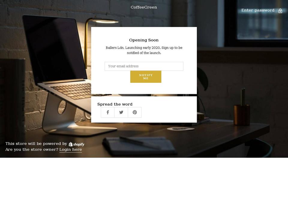 coffeegreenco.com shopify website screenshot