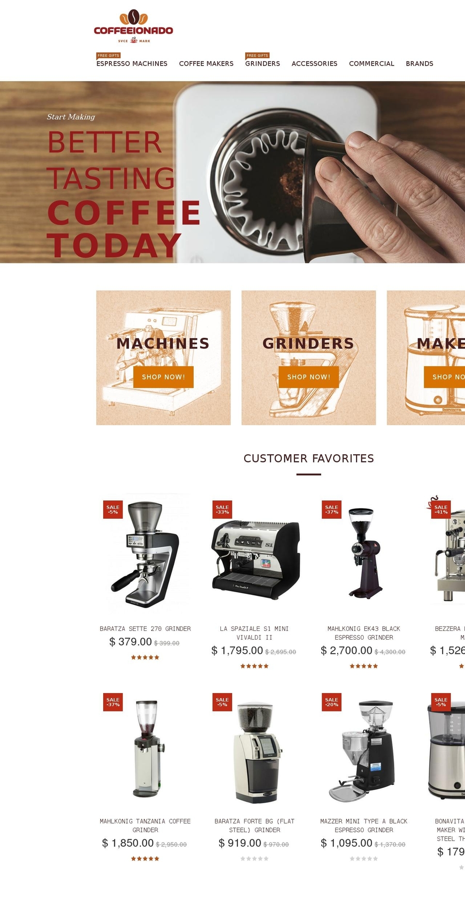 coffeeionado.com shopify website screenshot