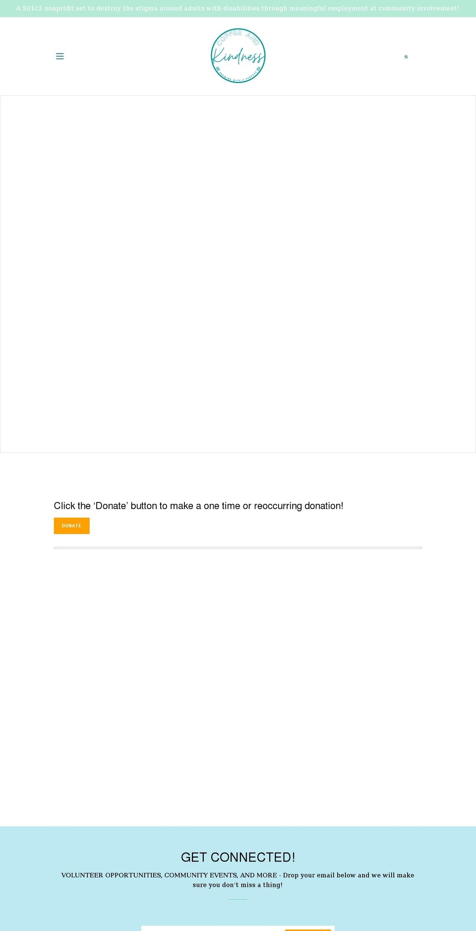 coffeekindness.org shopify website screenshot