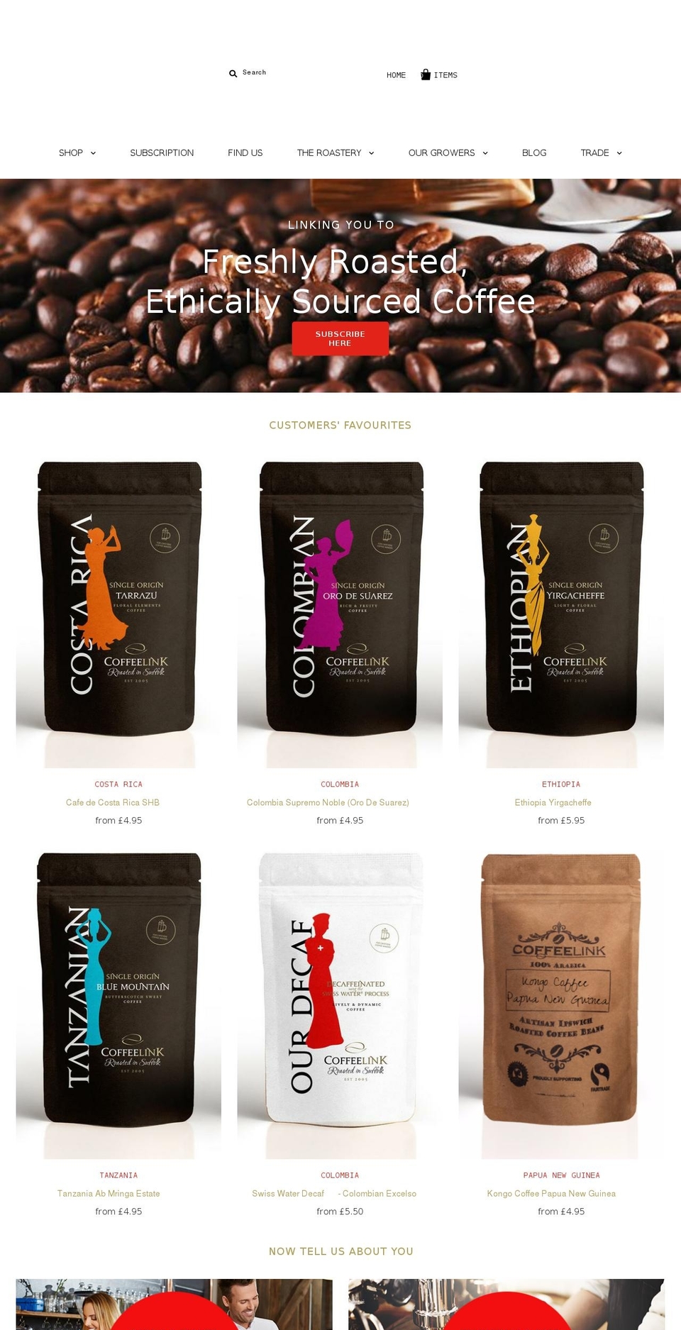 coffeelink.com shopify website screenshot