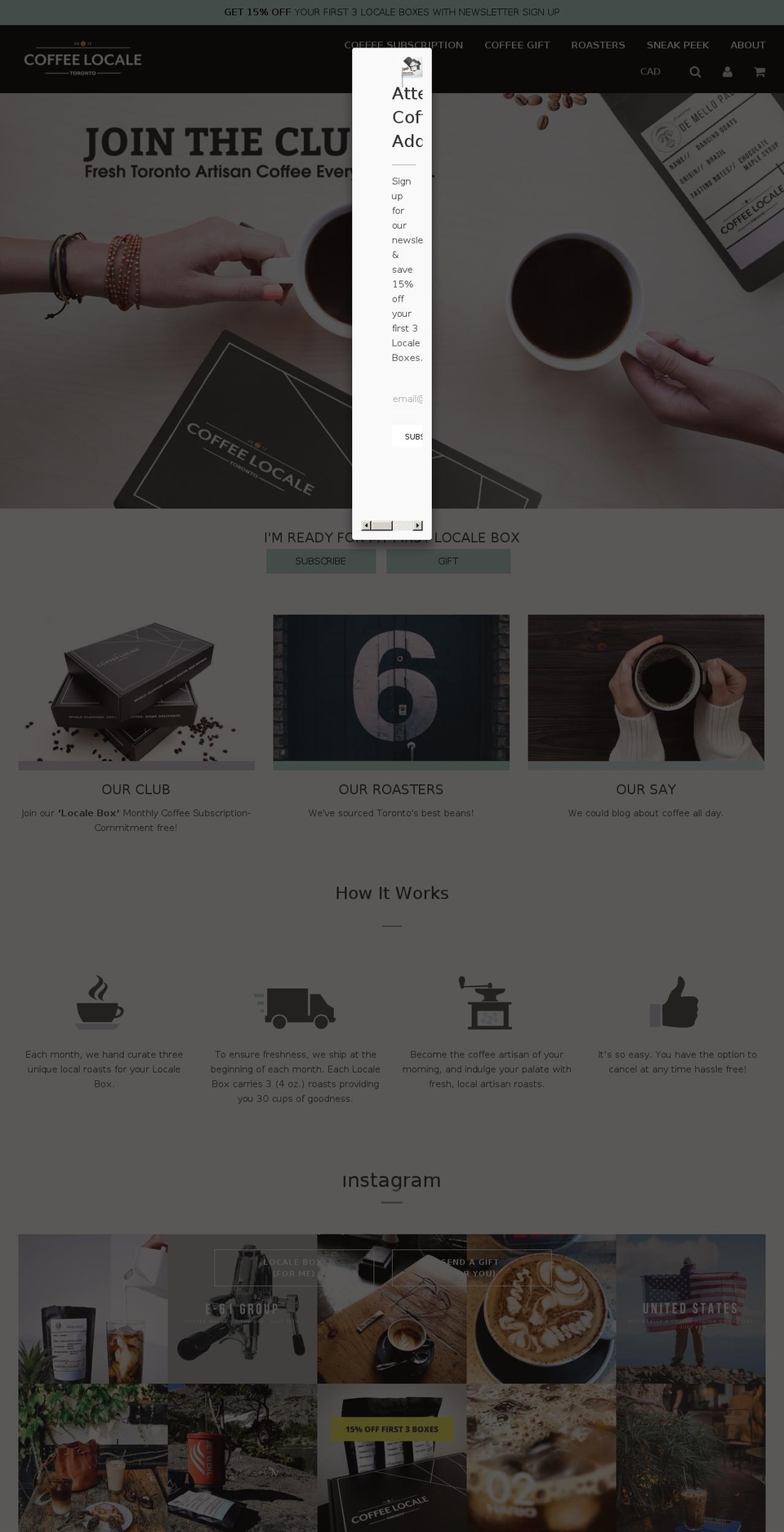 Coffee Shopify theme site example coffeelocale.com