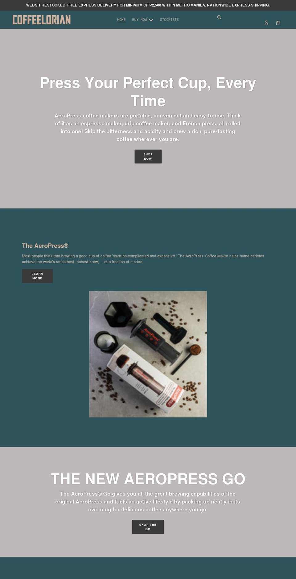 coffeelorian.com shopify website screenshot