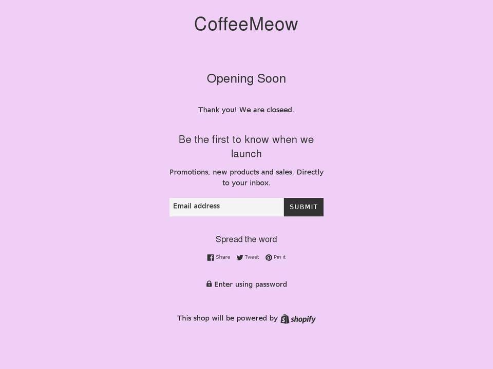 coffeemeow.com shopify website screenshot
