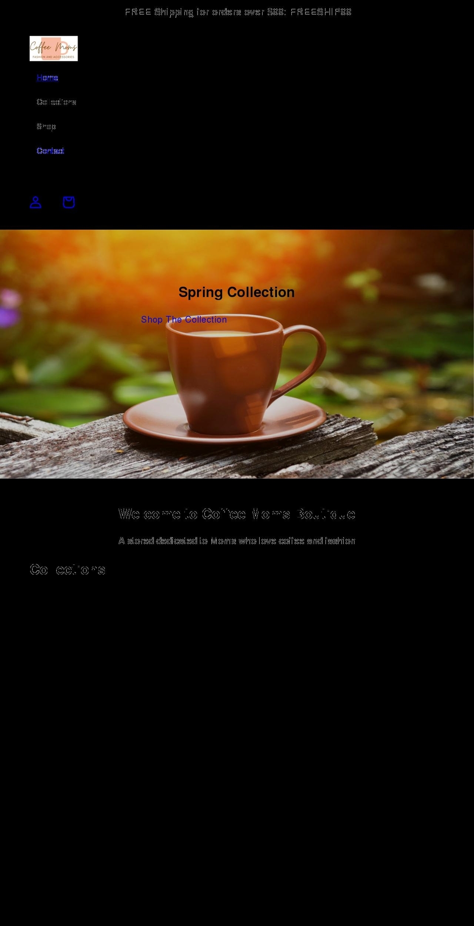 coffeemoms.net shopify website screenshot