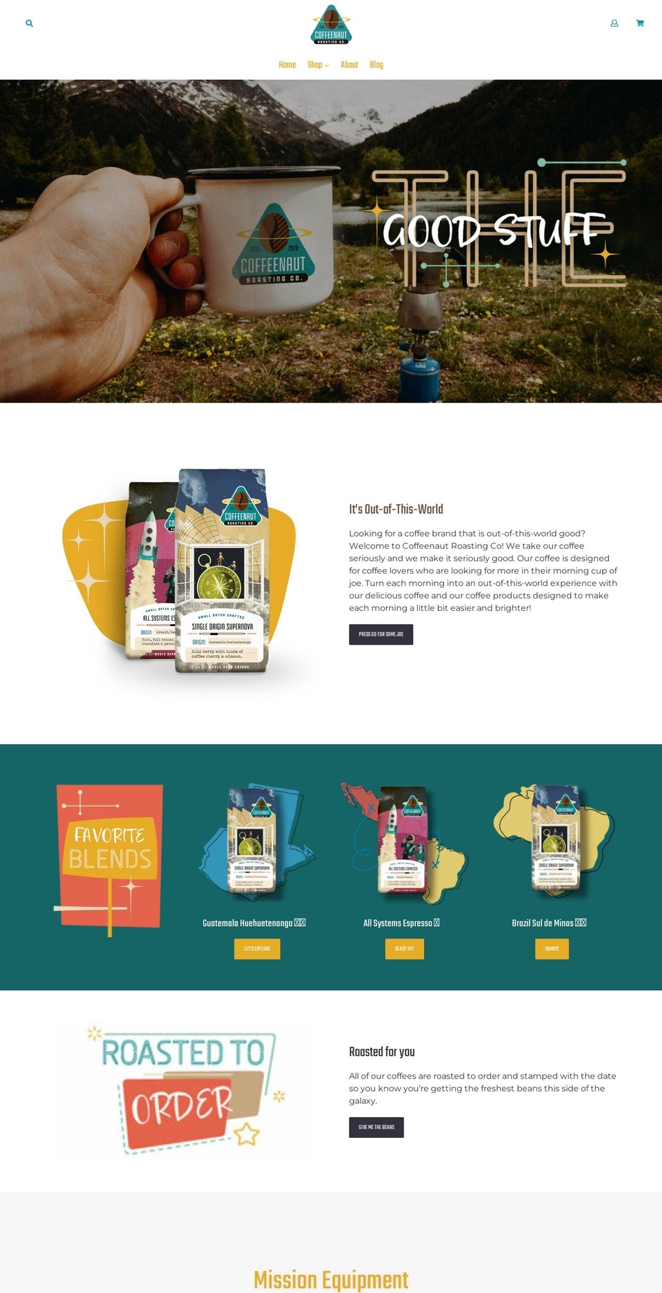 Madsections Shopify theme site example coffeenautroasting.com