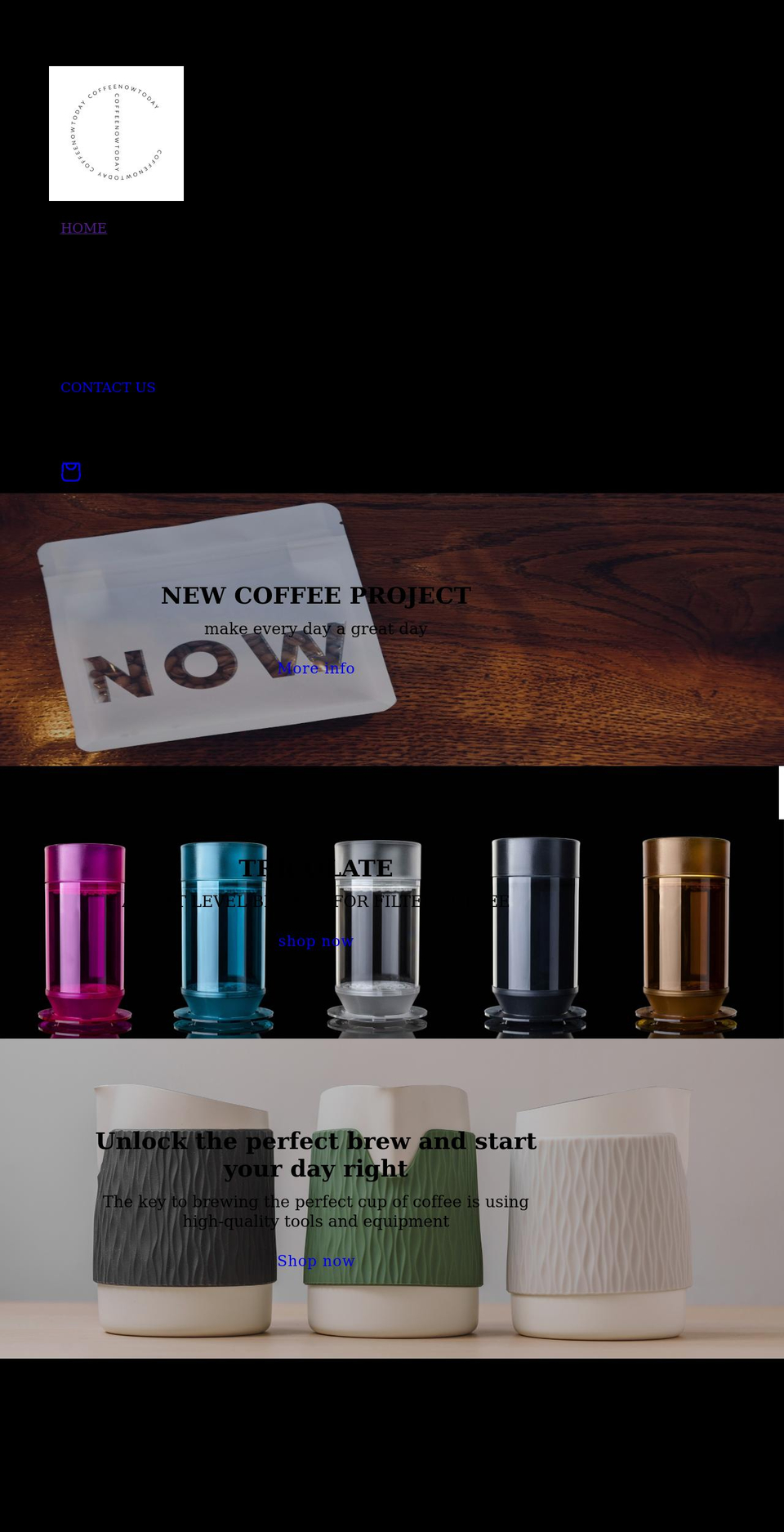 coffeenow.today shopify website screenshot