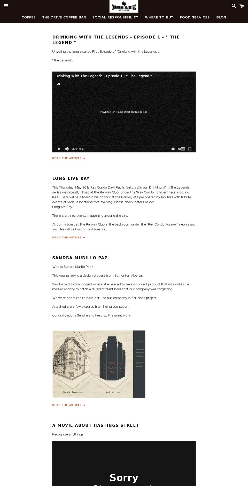coffeeonthedrive.com shopify website screenshot