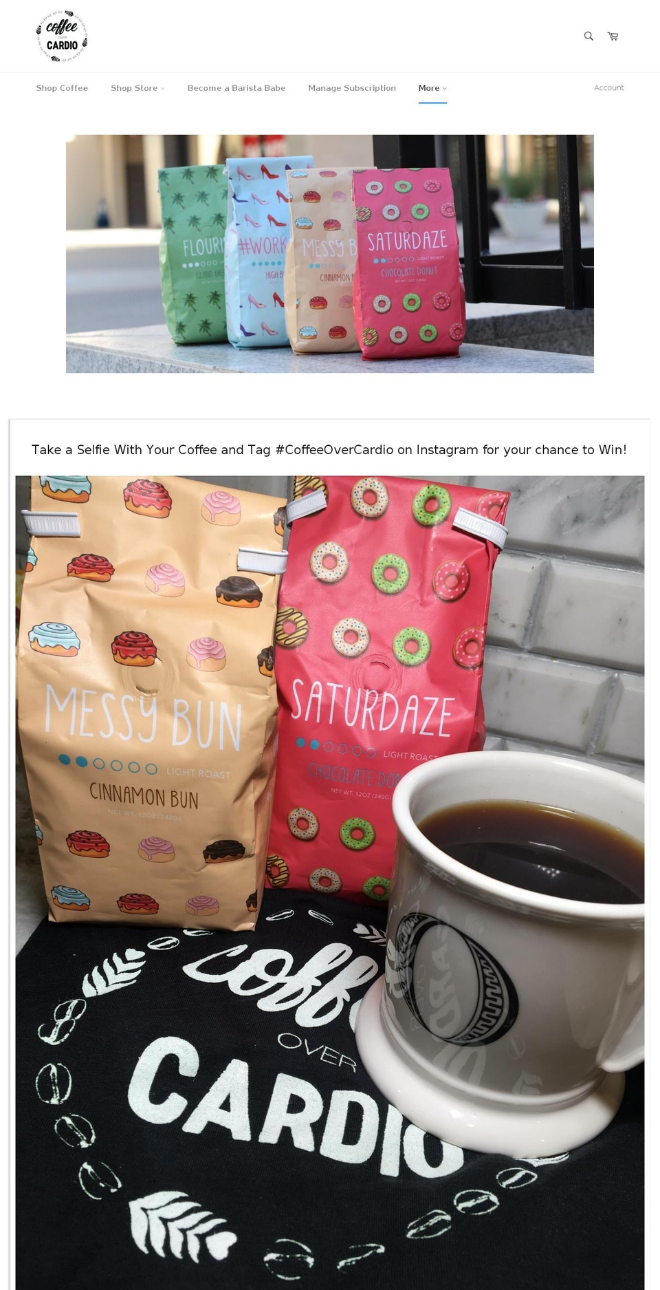 coffeeovercardio.com shopify website screenshot