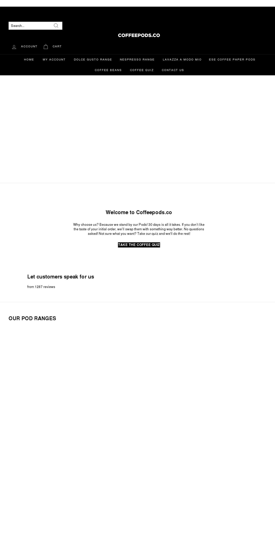 coffeepods.co shopify website screenshot