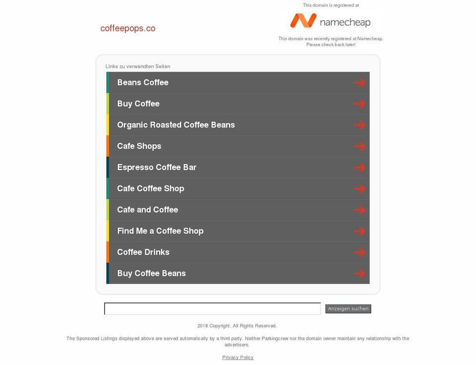 coffeepops.co shopify website screenshot