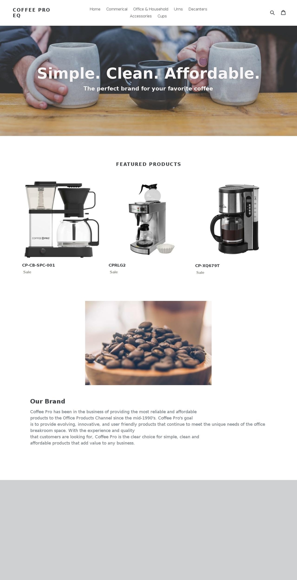 coffeeproeq.com shopify website screenshot