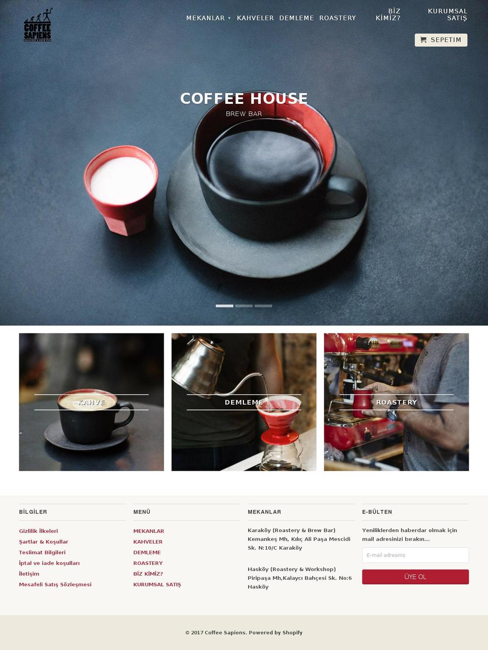 Andaman Shopify theme site example coffeesapiens.com