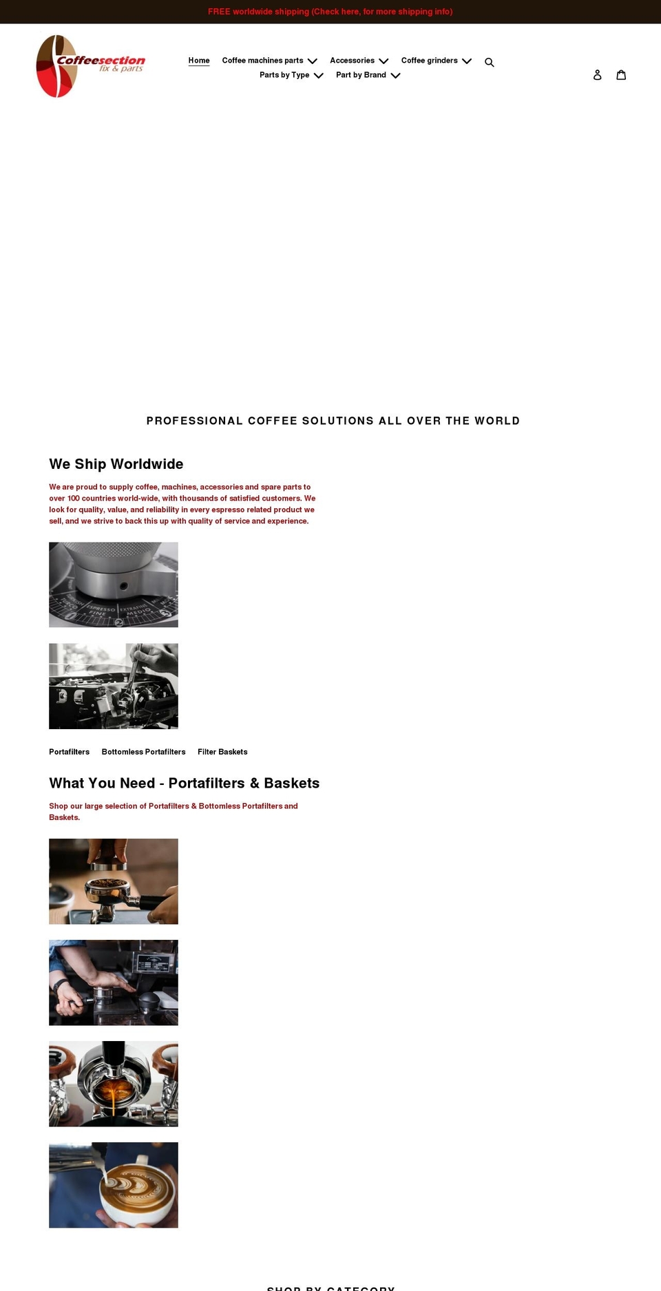 coffeesection.com shopify website screenshot