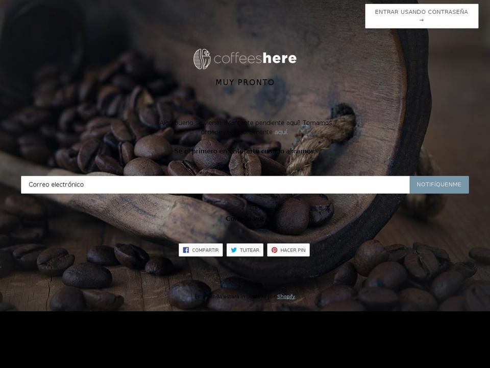 coffeeshere.com shopify website screenshot