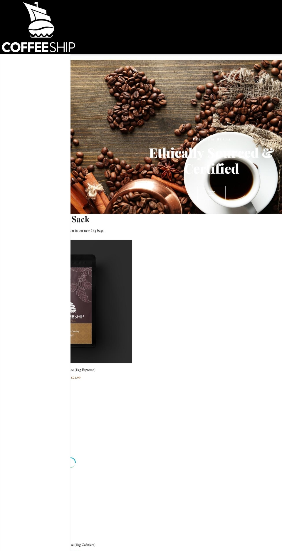 coffeeship.co.uk shopify website screenshot